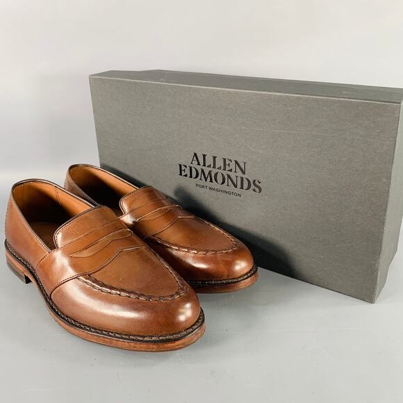 ALLEN EDMONDS Size 7 Randolph Brown Leather Penny Loafers - Picture 9 of 10